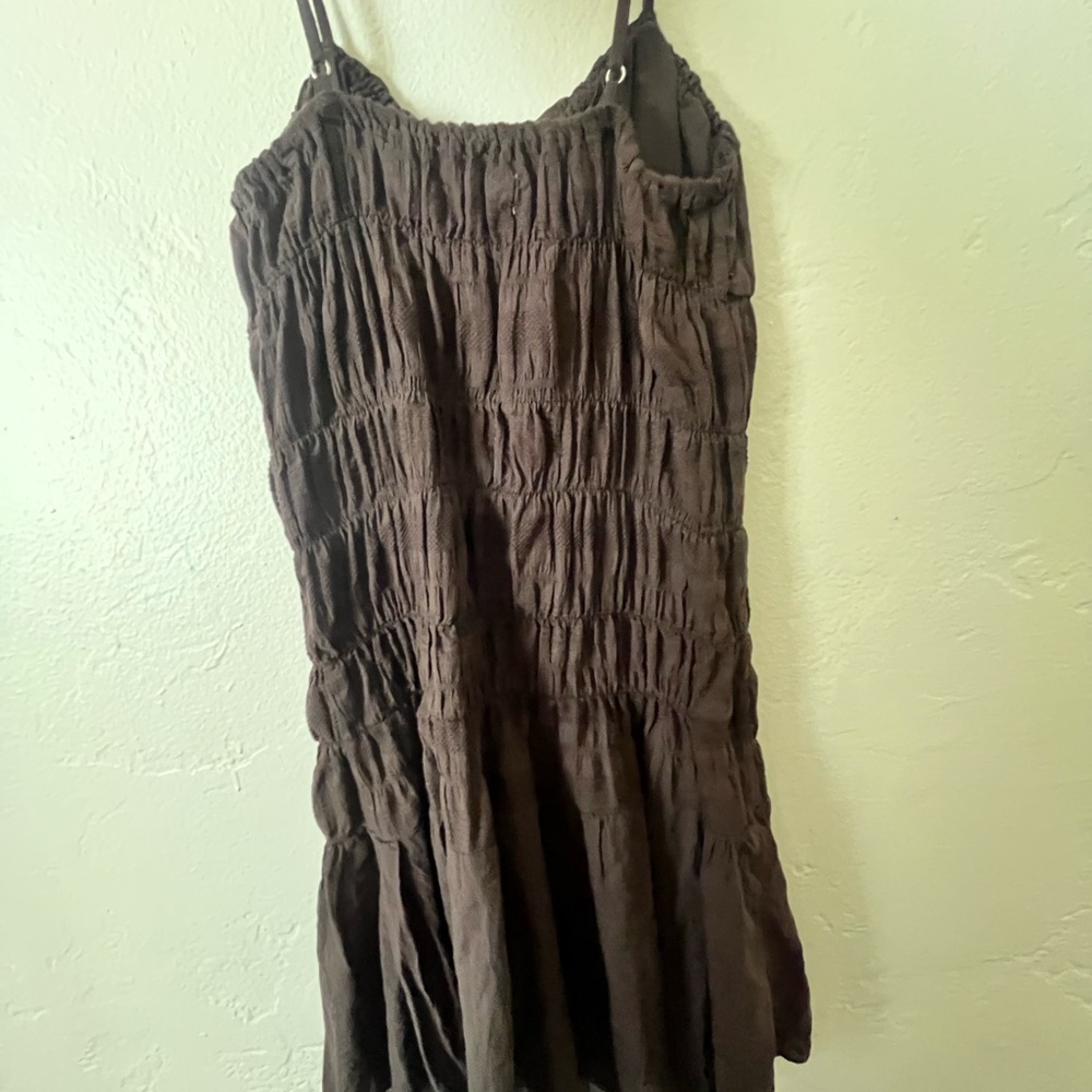 Brown Mini Ruched Dress - Picture 5 of 6